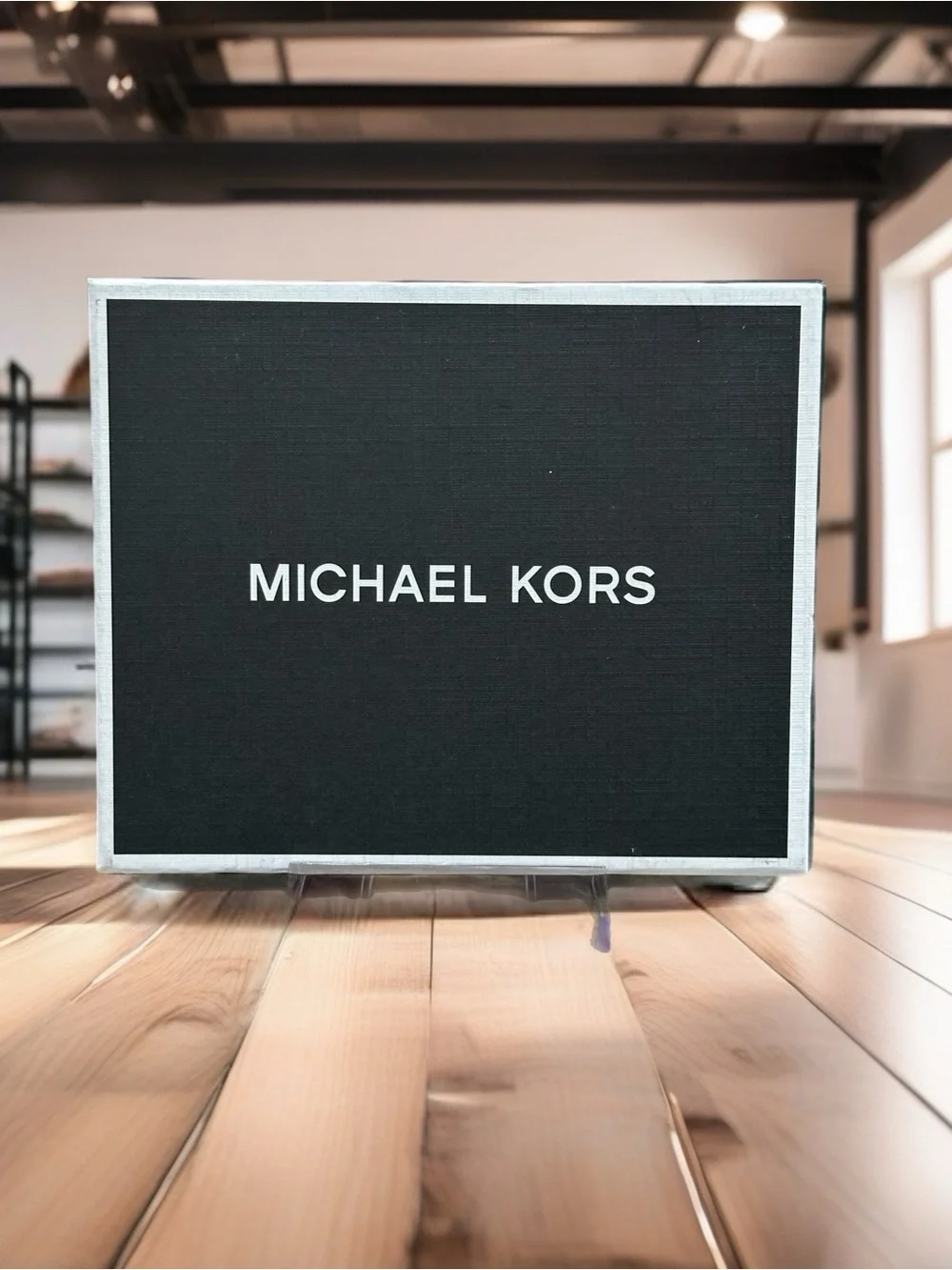 Michael Kors Black Leather Money Clip Wallet with Embossed MK